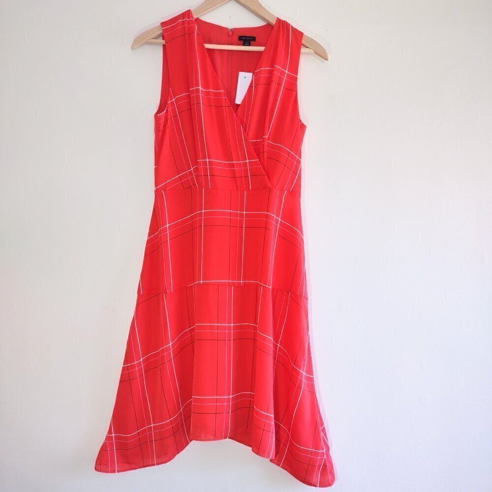 NWT Ann Taylor Dress Size 2 Hi-Low Flowy Hem "Old Money Preppy' Euro Summer Chic